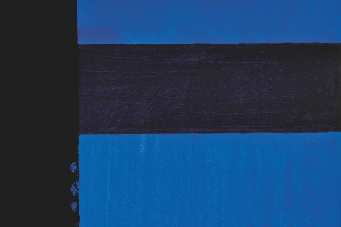 Oeuvre de Pierre Soulages - noir et bleu