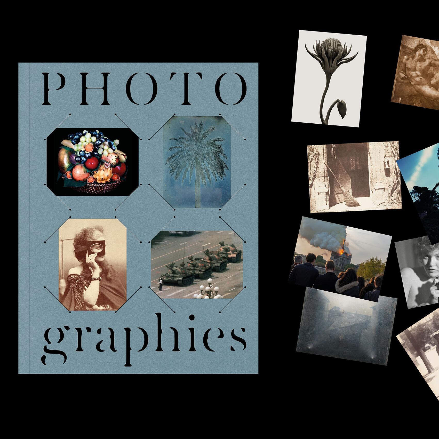 Couverture du llivre officiel du Bicentenaire de la Photographie, avec photos vignettes à côté