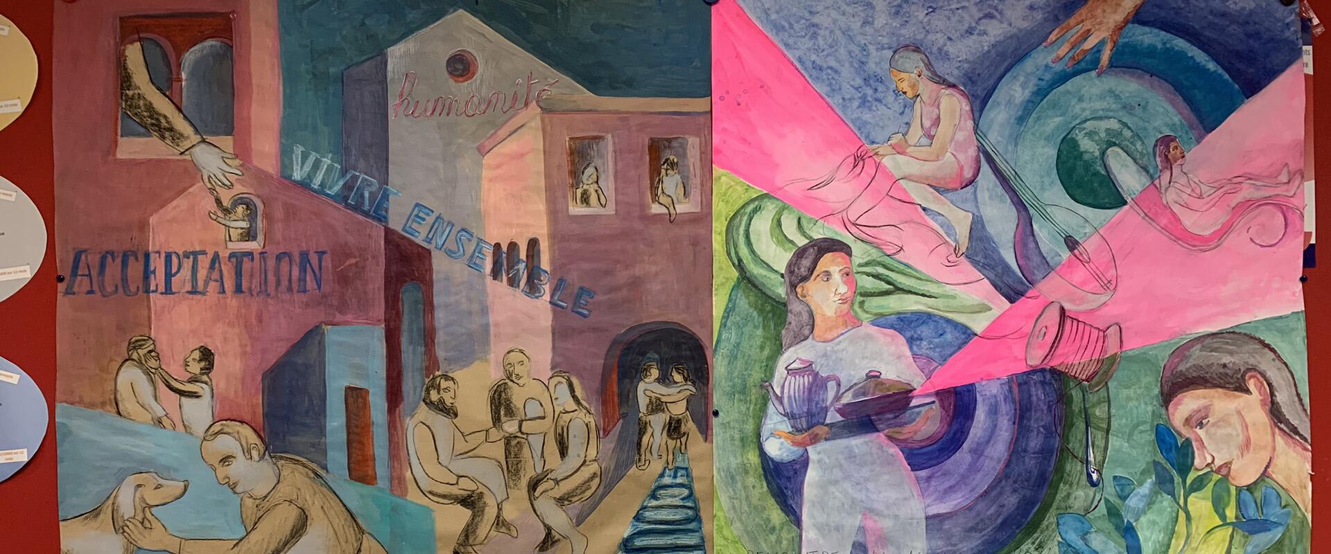 Dessins réalisés dans le cadre du programme Histoires d'art pour l'emploi