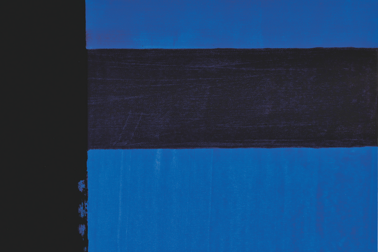 Oeuvre de Pierre Soulages - noir et bleu