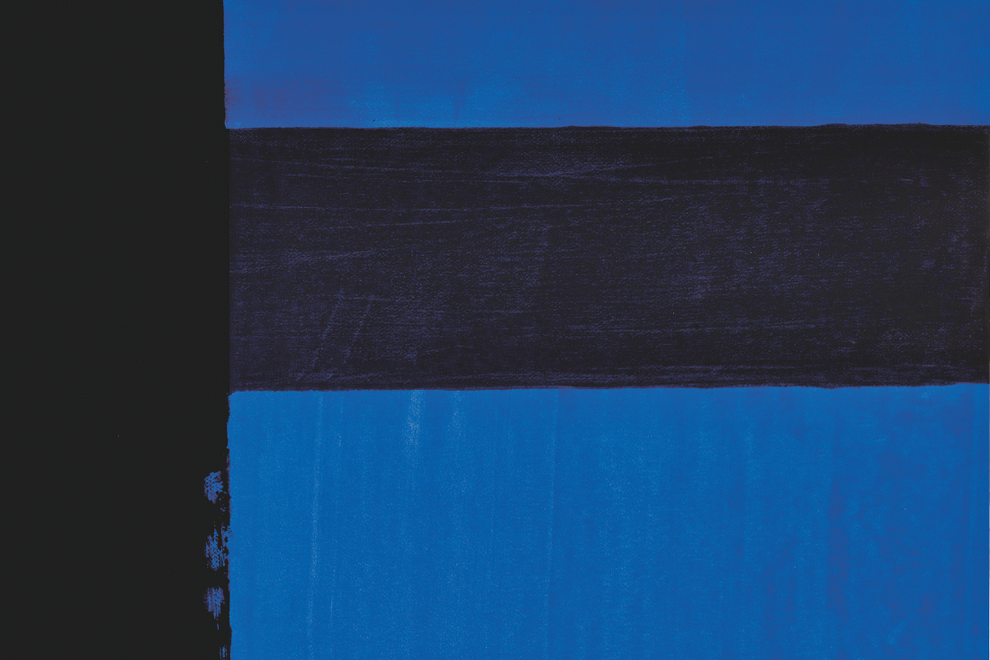 Oeuvre de Pierre Soulages - noir et bleu